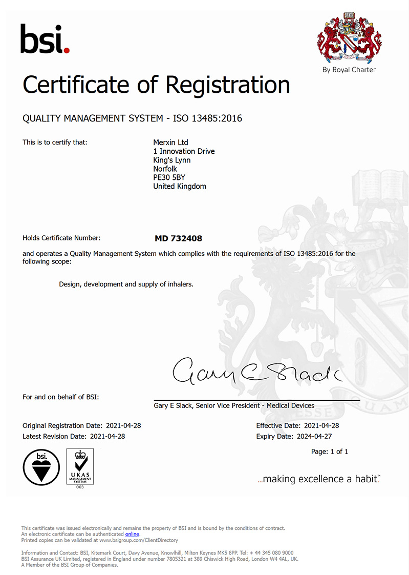 ISO 13485:2016 Certificate